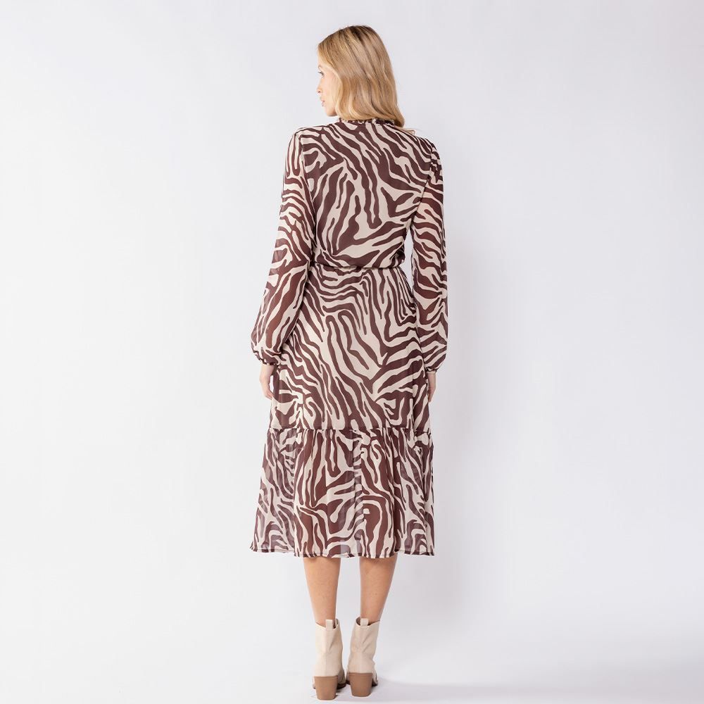 Vestido Midi Feminino Manga Longa Patricia Foster