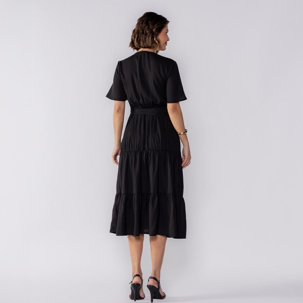 Vestido Feminino Midi De Botões Patricia Foster