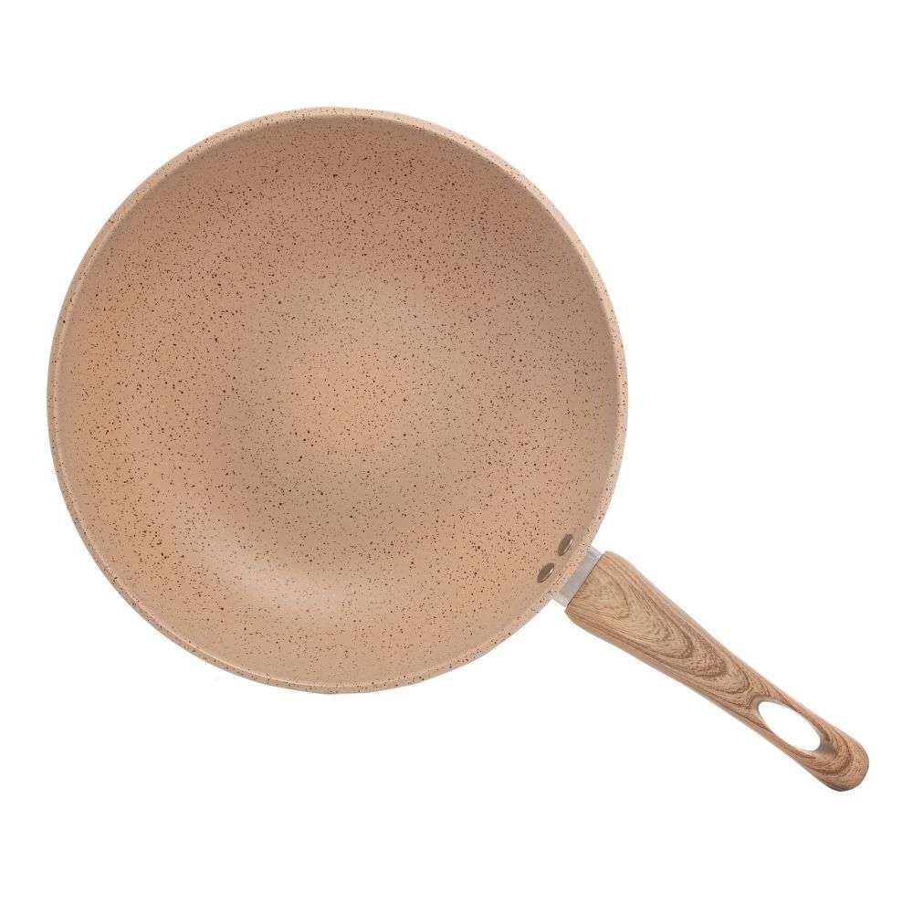 Wok De Indução Alumínio Revestida Cerâmica Granilite Lyor 3,6 L - Bege