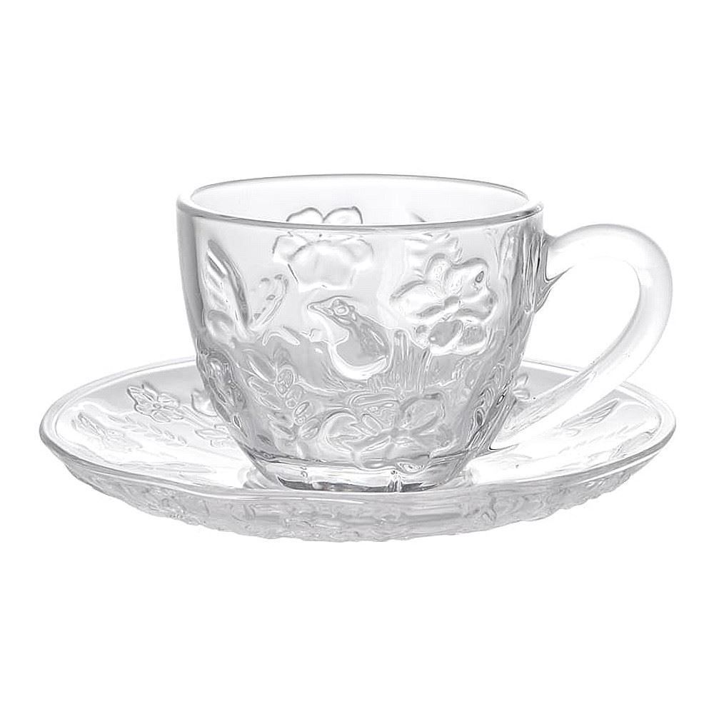 Xícara de Café com Pires Spring 100 ml Hauskraft - Transparente