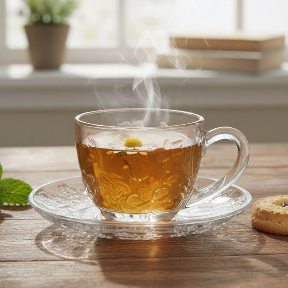 Xícara de Café com Pires Spring 100 ml Hauskraft - Transparente