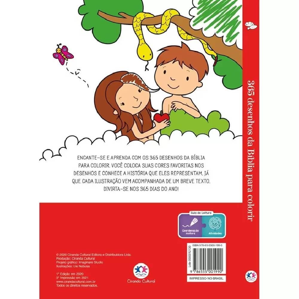 Livro 365 Desenhos Da Bíblia Para Colorir Ciranda Cultural - 9786555001990