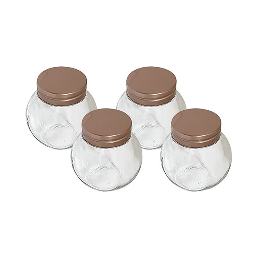 Jogo Pote Hermetico P/Tempeiro 190Ml 4Pc - Vidro