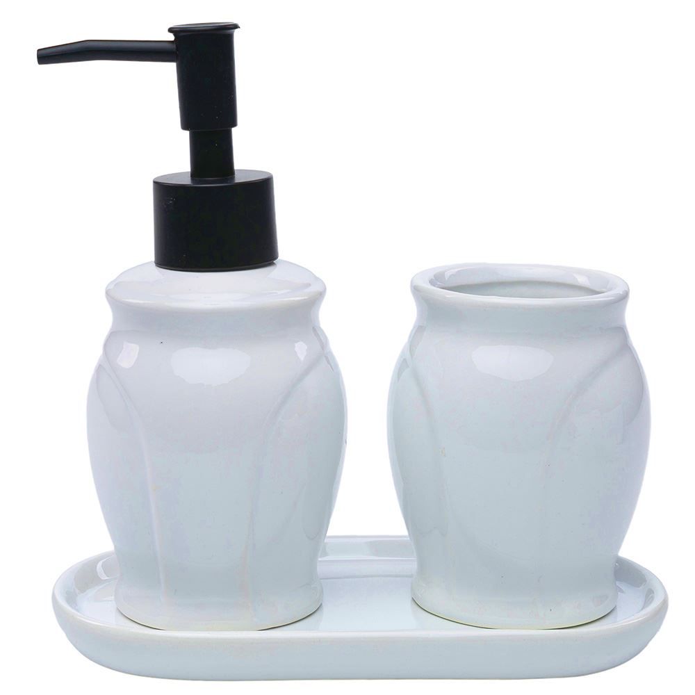 Conjunto Banheiro Paris 3Pc - Preto e Branco