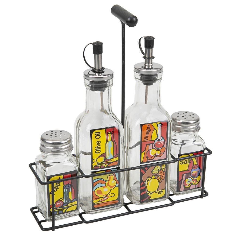 Galheteiros C/ Suporte 4Pc - Vidro