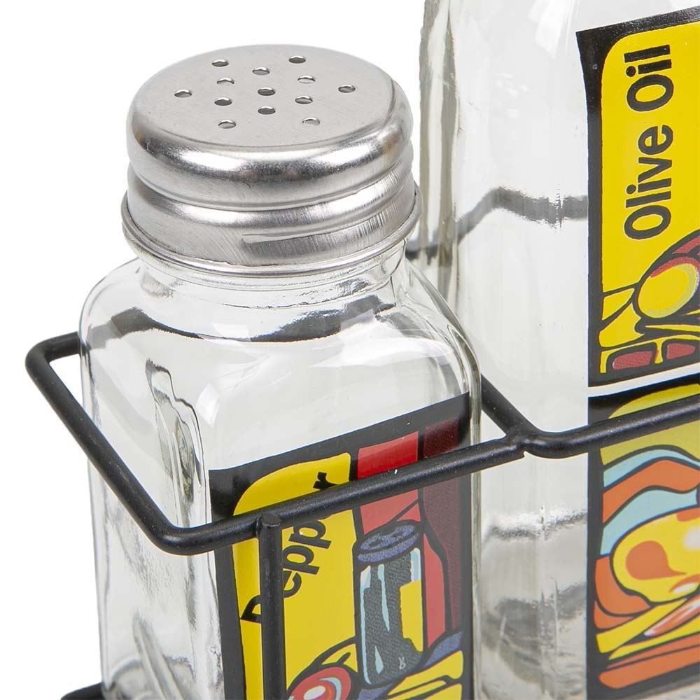 Galheteiros C/ Suporte 4Pc - Vidro