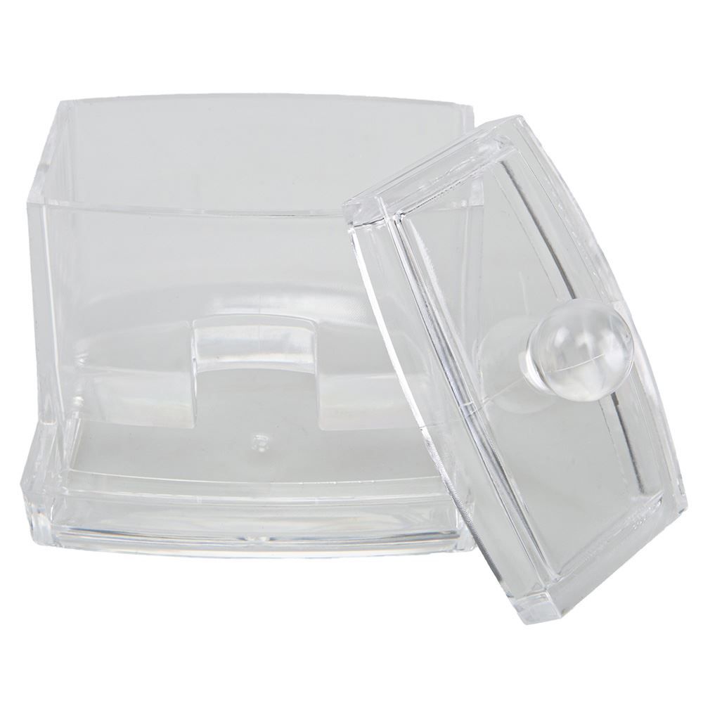 Porta Cotonete/Algodao 9,3X8x9,9Cm - Transparente