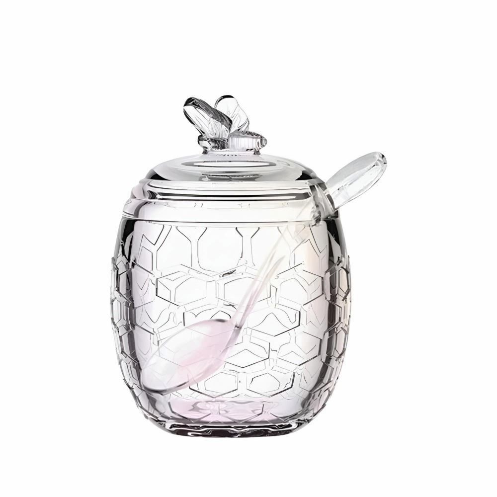 Açucareiro Com Colher De Vidro Abelha Hauskraft - 230ml