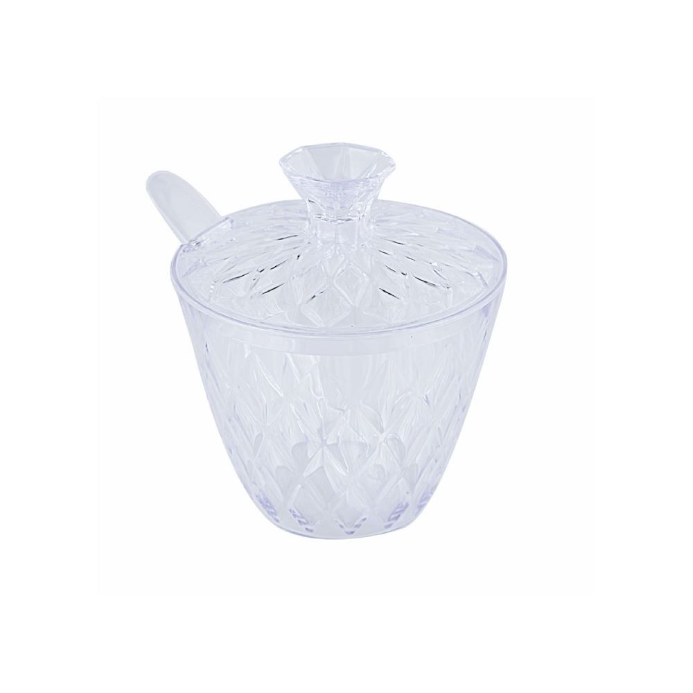 Açucareiro Com Colher Glamour Plasútil  330Ml - Transparente