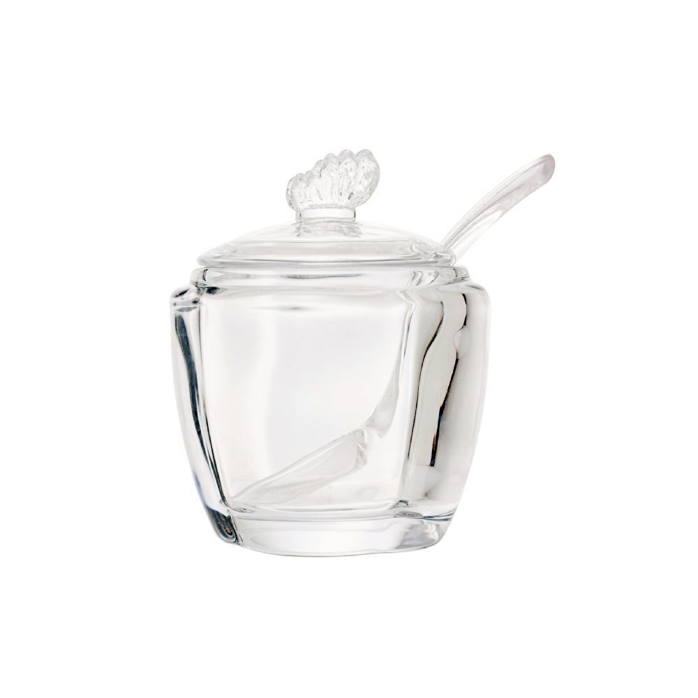 Açucareiro De Vidro Com Colher Butterfly Wolff 130Ml - Transparente
