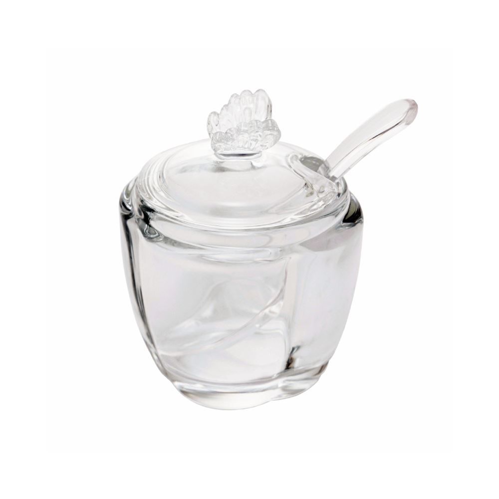 Açucareiro De Vidro Com Colher Butterfly Wolff 130Ml - Transparente