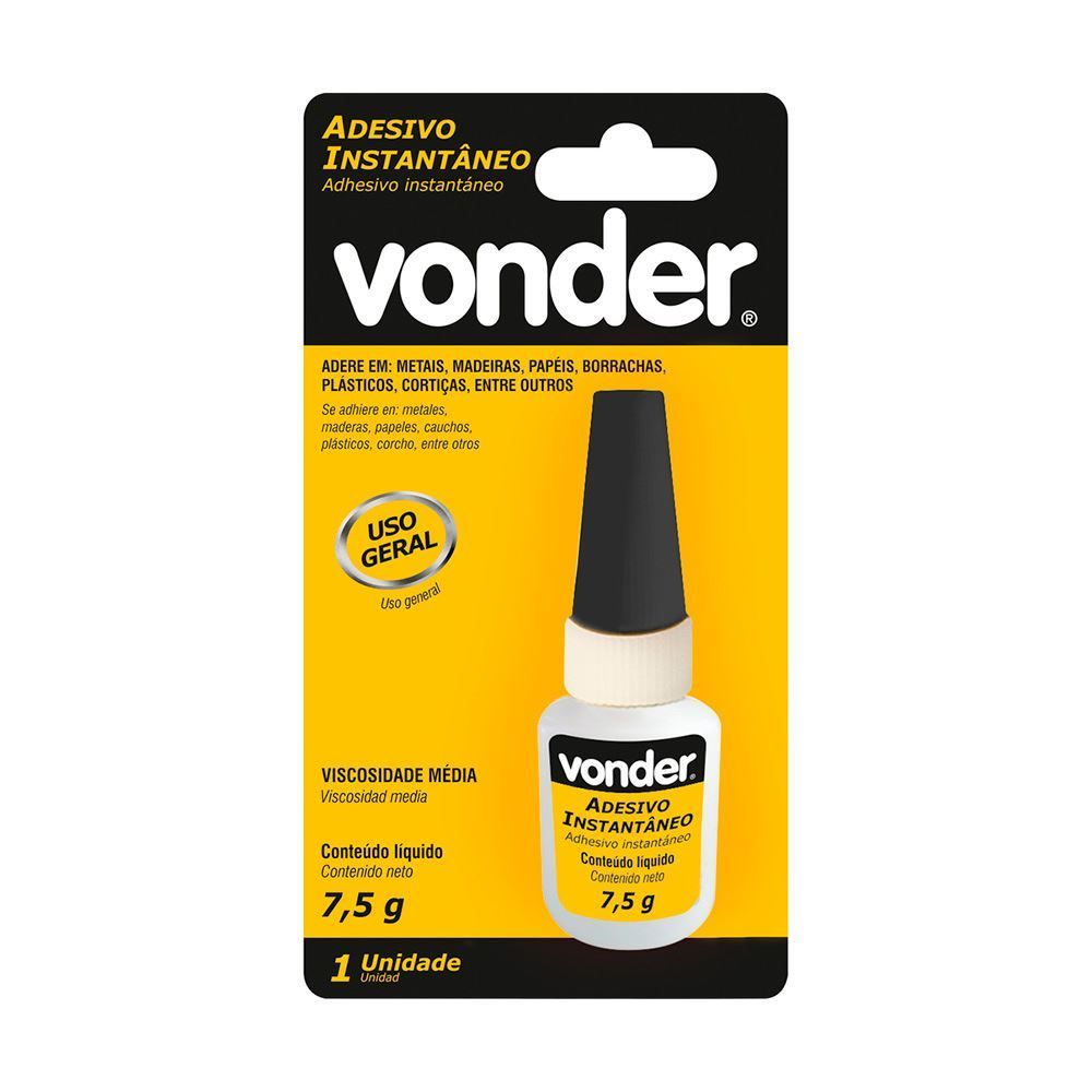 Adesivo Industrial Instantâneo Vonder - 7,5g