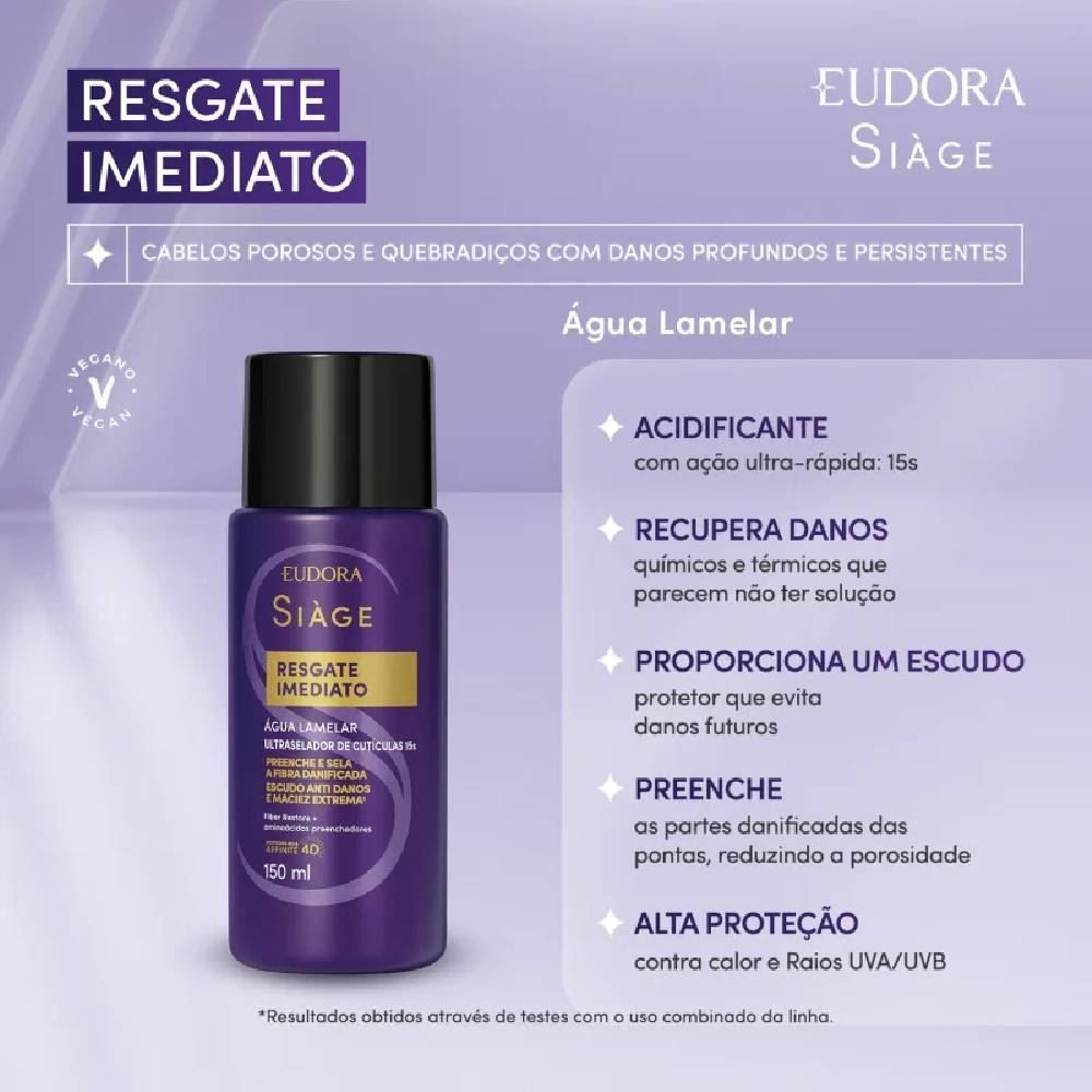 Água Lamelar Resgate Imediato Siàge 150Ml - Eudora
