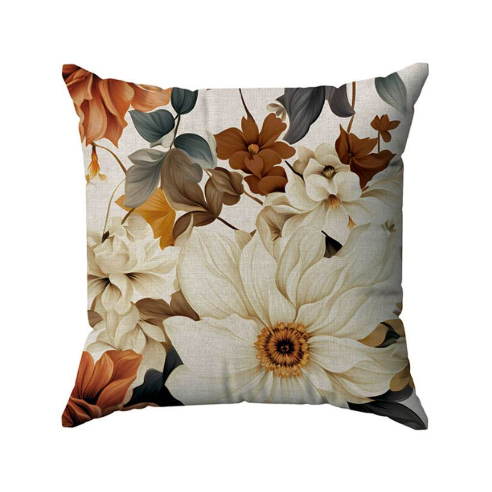 Almofada Decorativa 48X48 Cm Estampada Havan Casa - Floral Ambar e Ocre