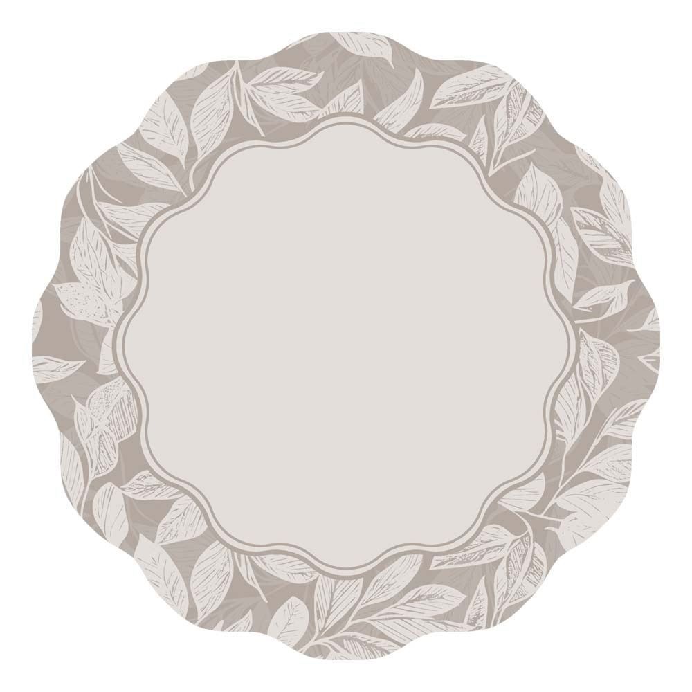 Fundo De Prato Viena 40 Cm Havan Casa - Folhas Cinza