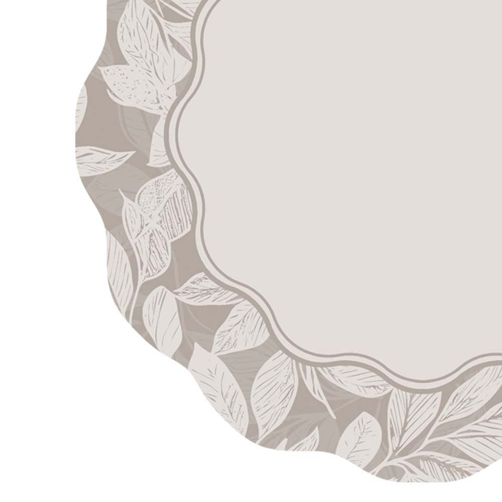 Fundo De Prato Viena 40 Cm Havan Casa - Folhas Cinza