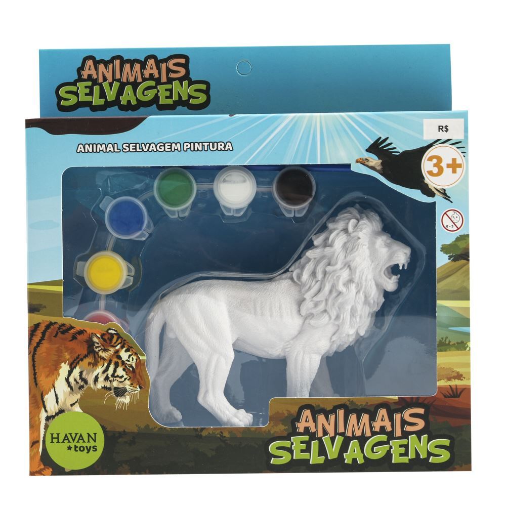 Animais Selvagens Pintura Leão Havan Toys - HBR0695