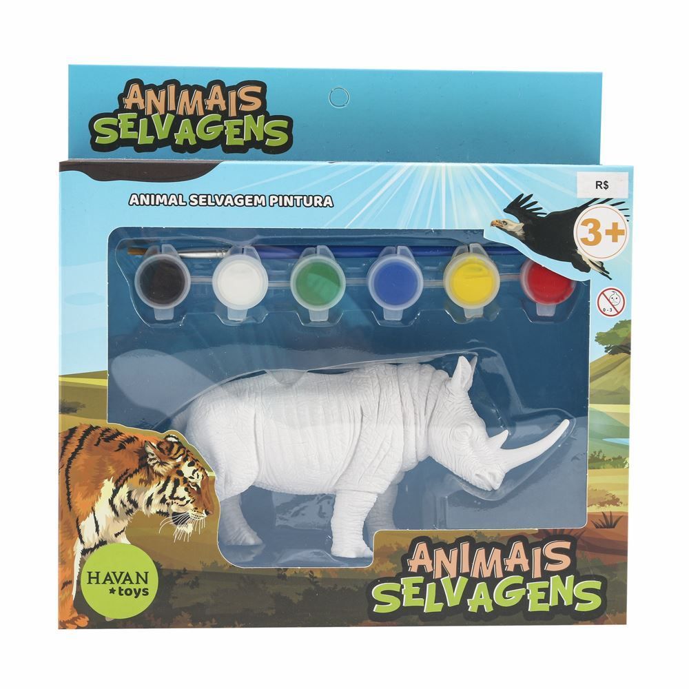 Animais Selvagens Pintura Rinoceronte Havan Toys - 401726