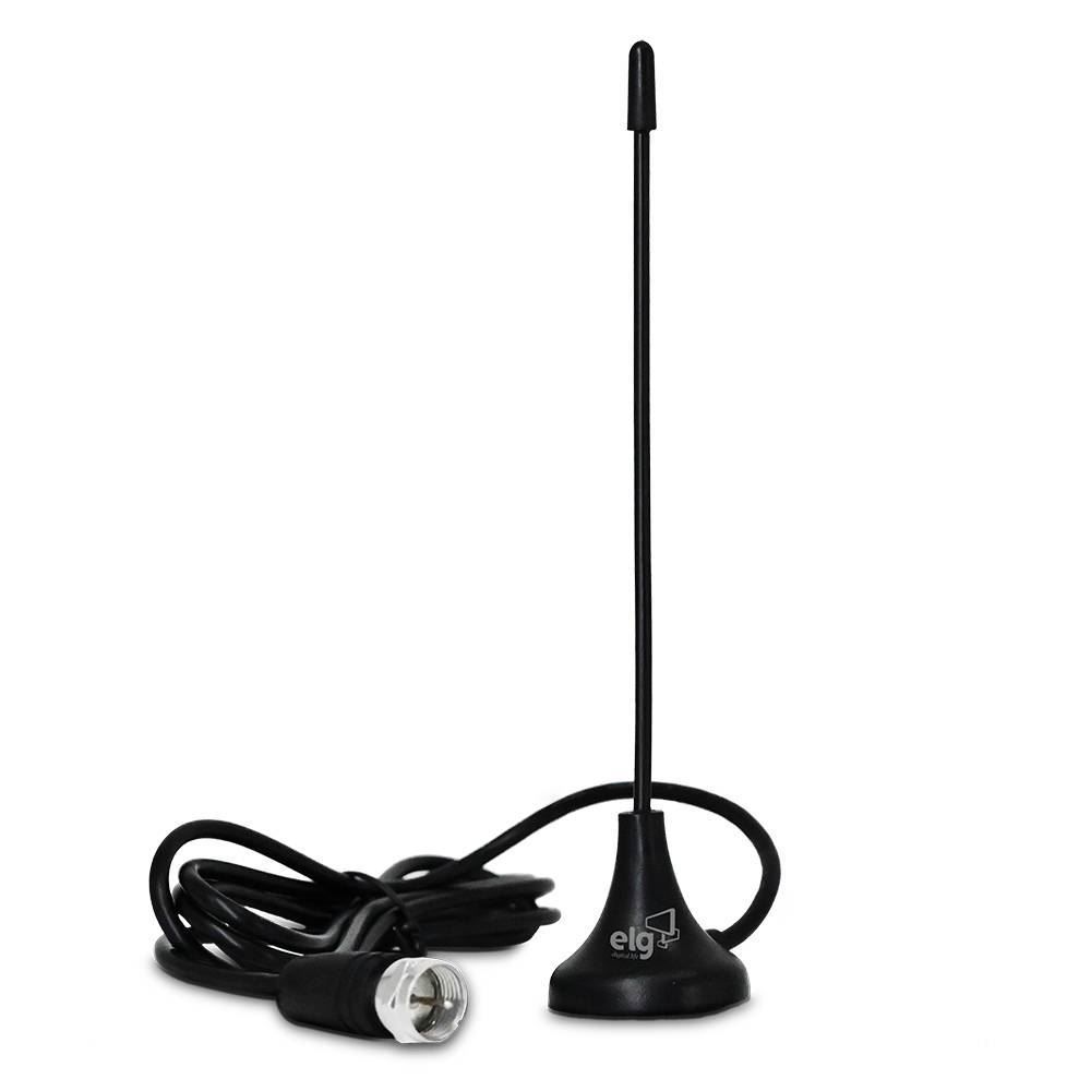 Antena Smart View 4K Elg Com Cabo Coaxial 2,5 Metros - Preto