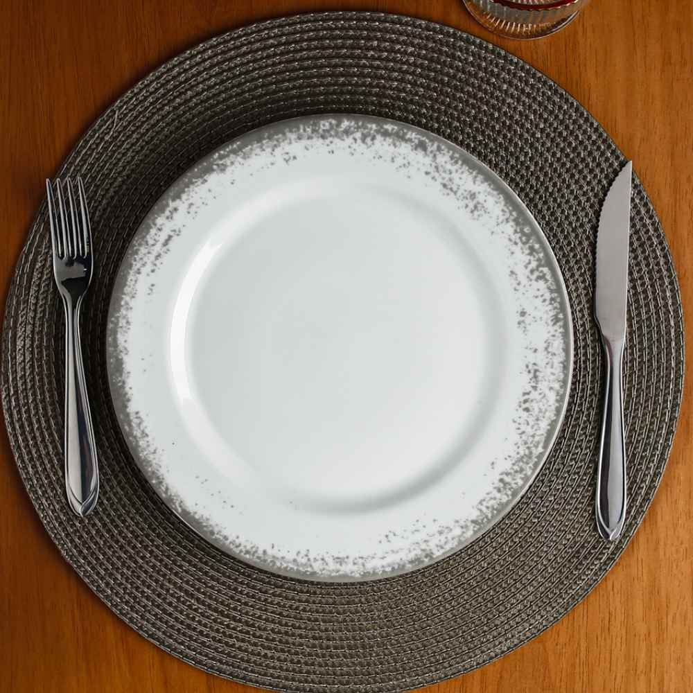 Aparelho De Jantar De Porcelana Névoa Cinza Schmidt 30 Peças - Porcelana