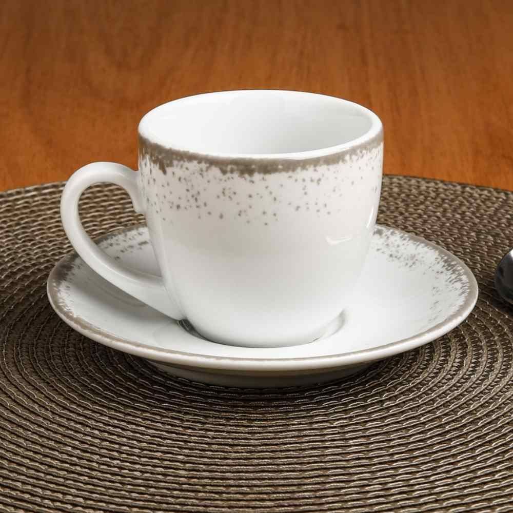 Aparelho De Jantar De Porcelana Névoa Cinza Schmidt 30 Peças - Porcelana