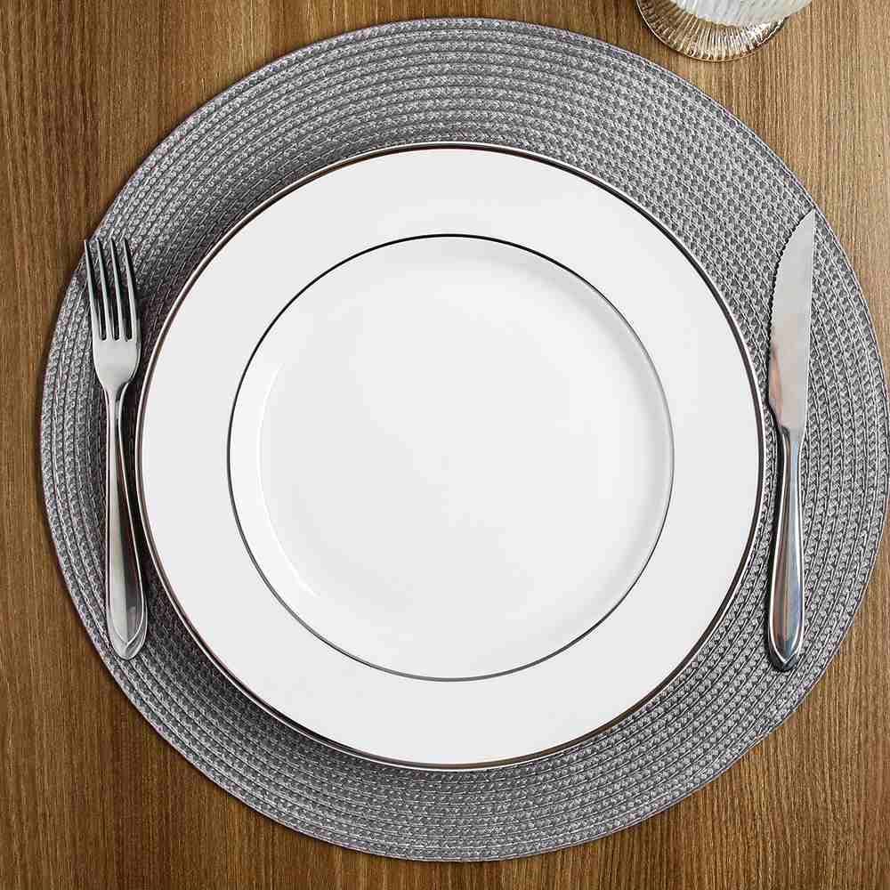 Aparelho De Jantar Porcelana Estaleiro Noah 20 Peças - Filete Prata