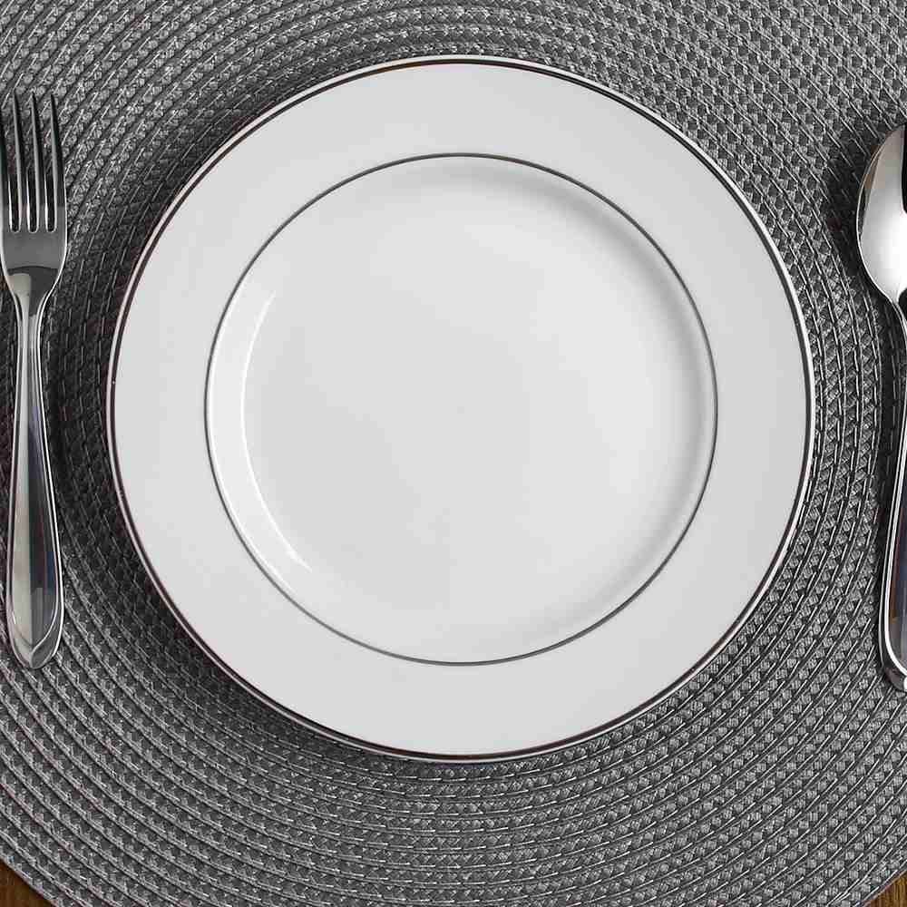 Aparelho De Jantar Porcelana Estaleiro Noah 20 Peças - Filete Prata