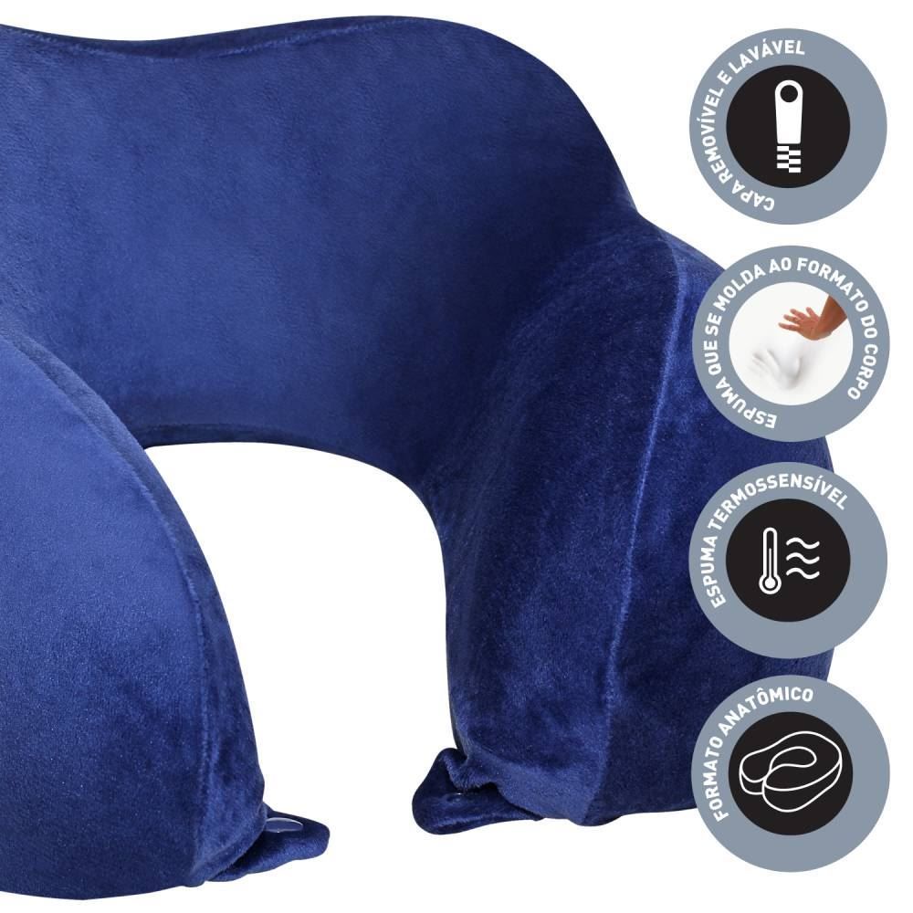Apoio De Pescoço Para Viagem Premium Iii Nap - Azul