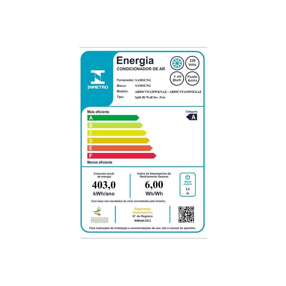 Ar Condicionado Samsung 9000 Btus Frio Windfree Ar09cvfamwknaz - 220V