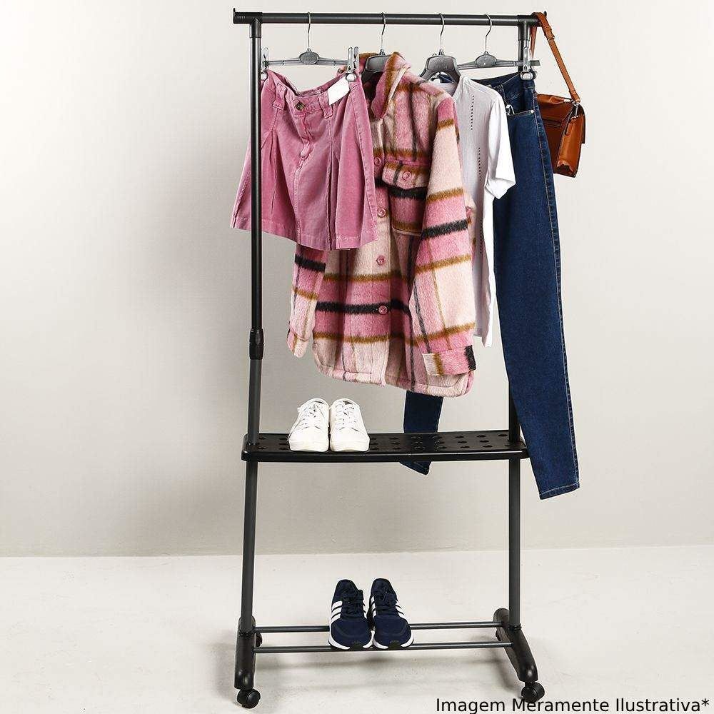 Arara Com Prateleira Master Arthi - Preto