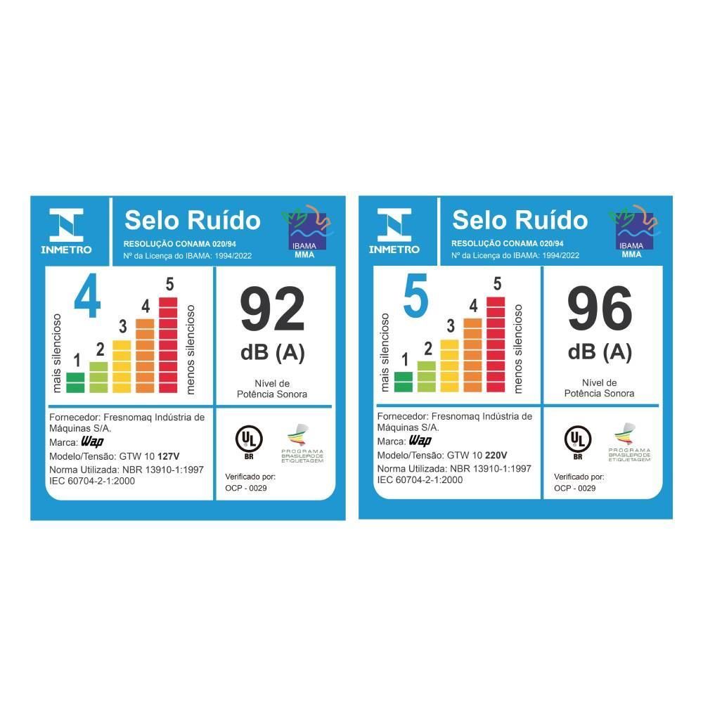 Aspirador de Pó e Água WAP 10 Litros GTW 10 1400W