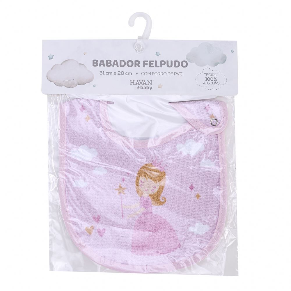 Babador Infantil Estampado Com Forro Havan Baby - Princesa