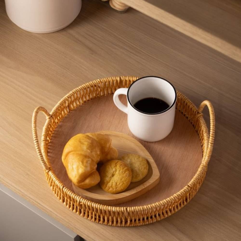 Bandeja Redonda Com Alça Kali 25Cm Lyor -  25Cm