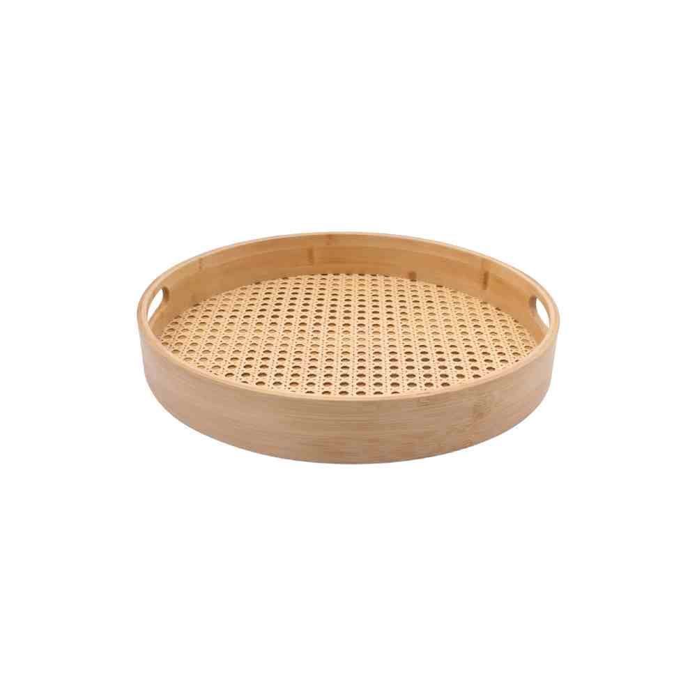 Bandeja Rendonda De Bambu Havan Casa 35Cm - Natural