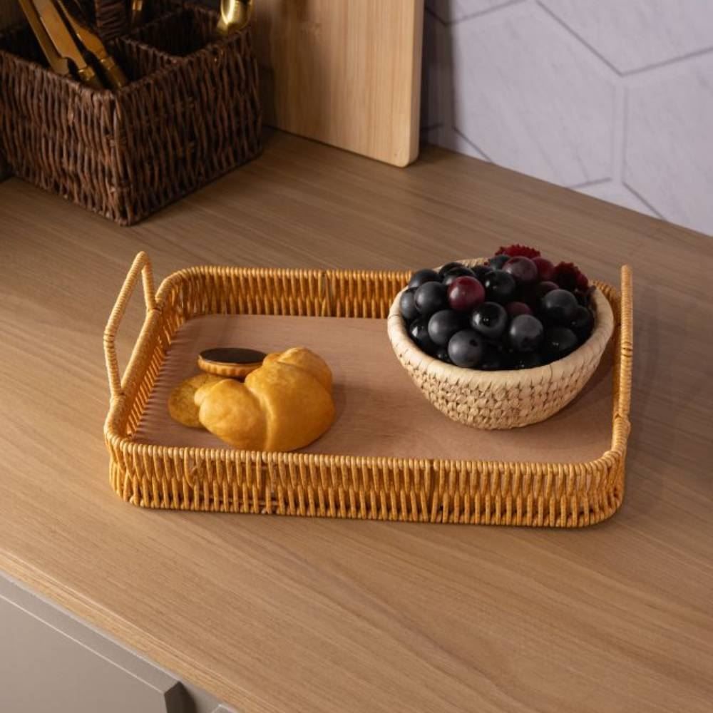 Bandeja Retangular Com Alça Kali 30Cm -  Lyor