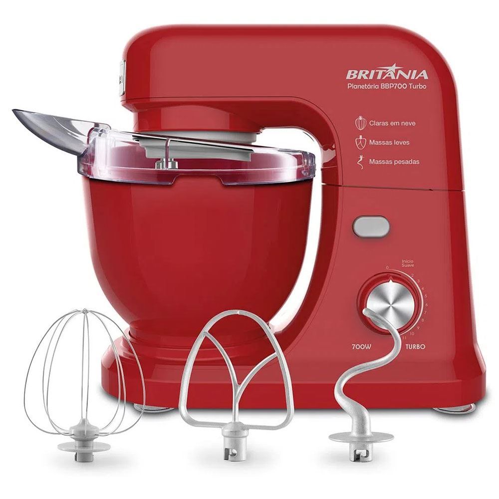 Batedeira Planetária Britânia  Power Plus Vermelho BBP760VME