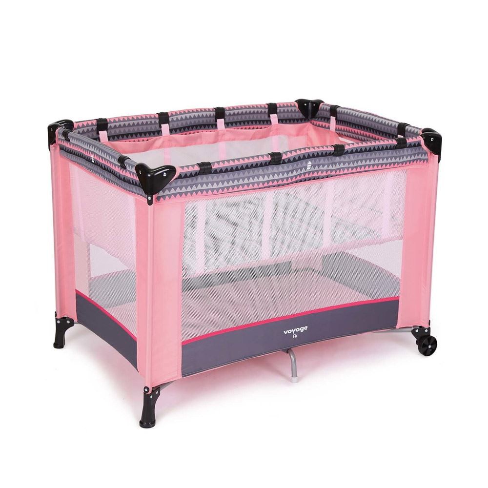 Berço Fit Portátil 0 Meses A 15 Kg Desmontável Voyage - Rosa Geo