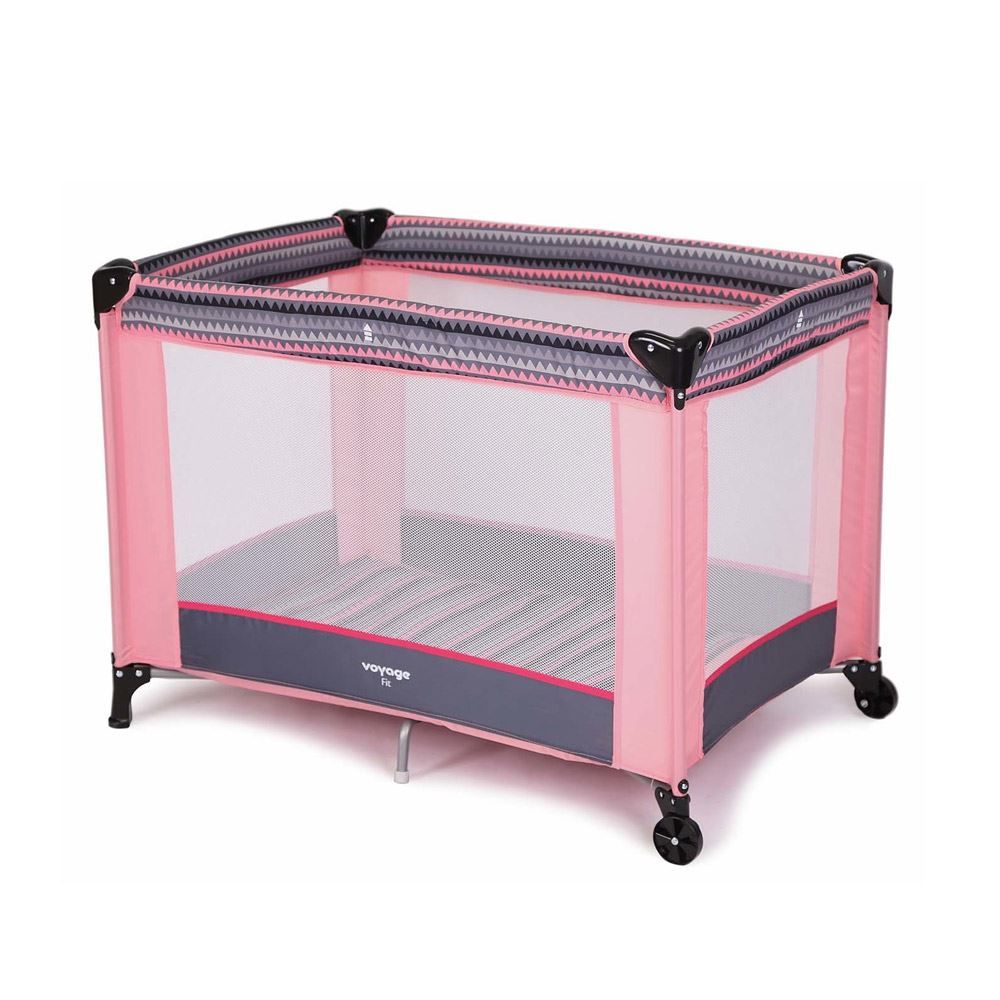 Berço Fit Portátil  0 Meses A 15 Kg Desmontável Voyage - Rosa Geo