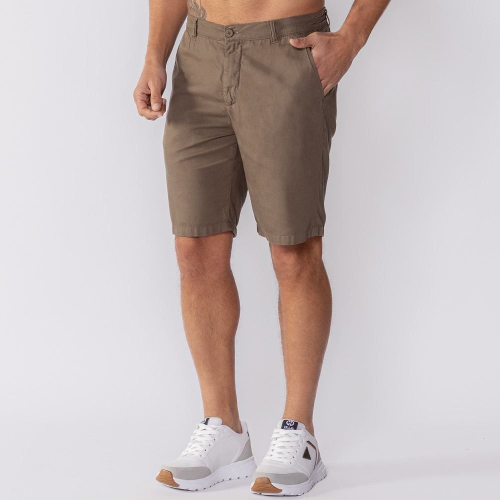 Bermuda Masculina Alfaiataria Tecido Plano Marc Alain