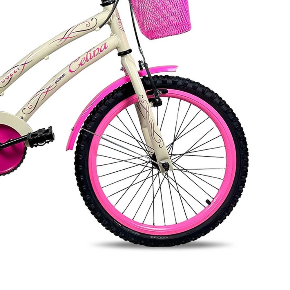 Bicicleta Colli Aro 20 Aero Sem Marcha Com Roda Lateral - Bege Retrô