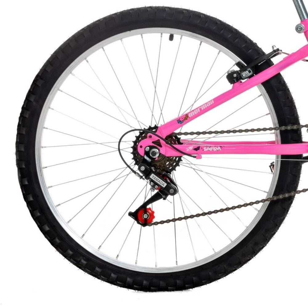 Bicicleta Eco Mormaii Aro 24 Aero 18V Safira Com Cesta - Rosa