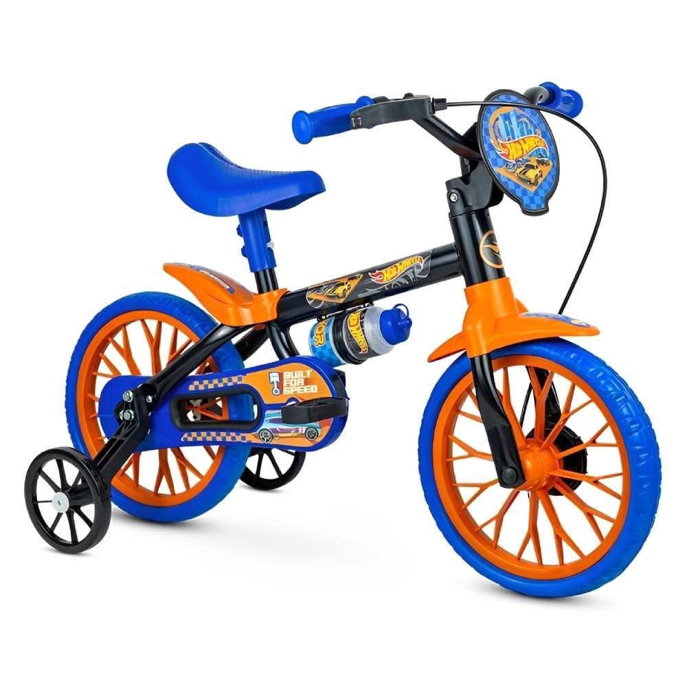 Bicicleta Infantil Aro 12 Hot Wheels Nathor - Azul
