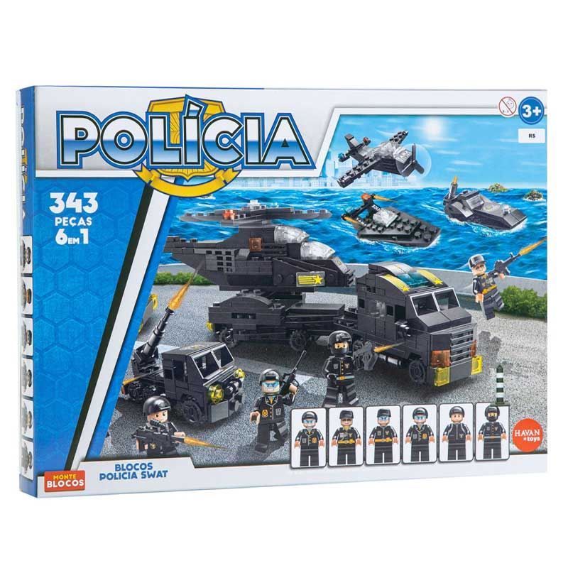 Blocos De Montar Polícia Swat 343 Peças Havan Toys - HBR0410