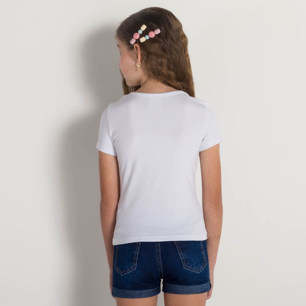 Blusa 4 a 10 anos Básica Cotton Leve Marmelada