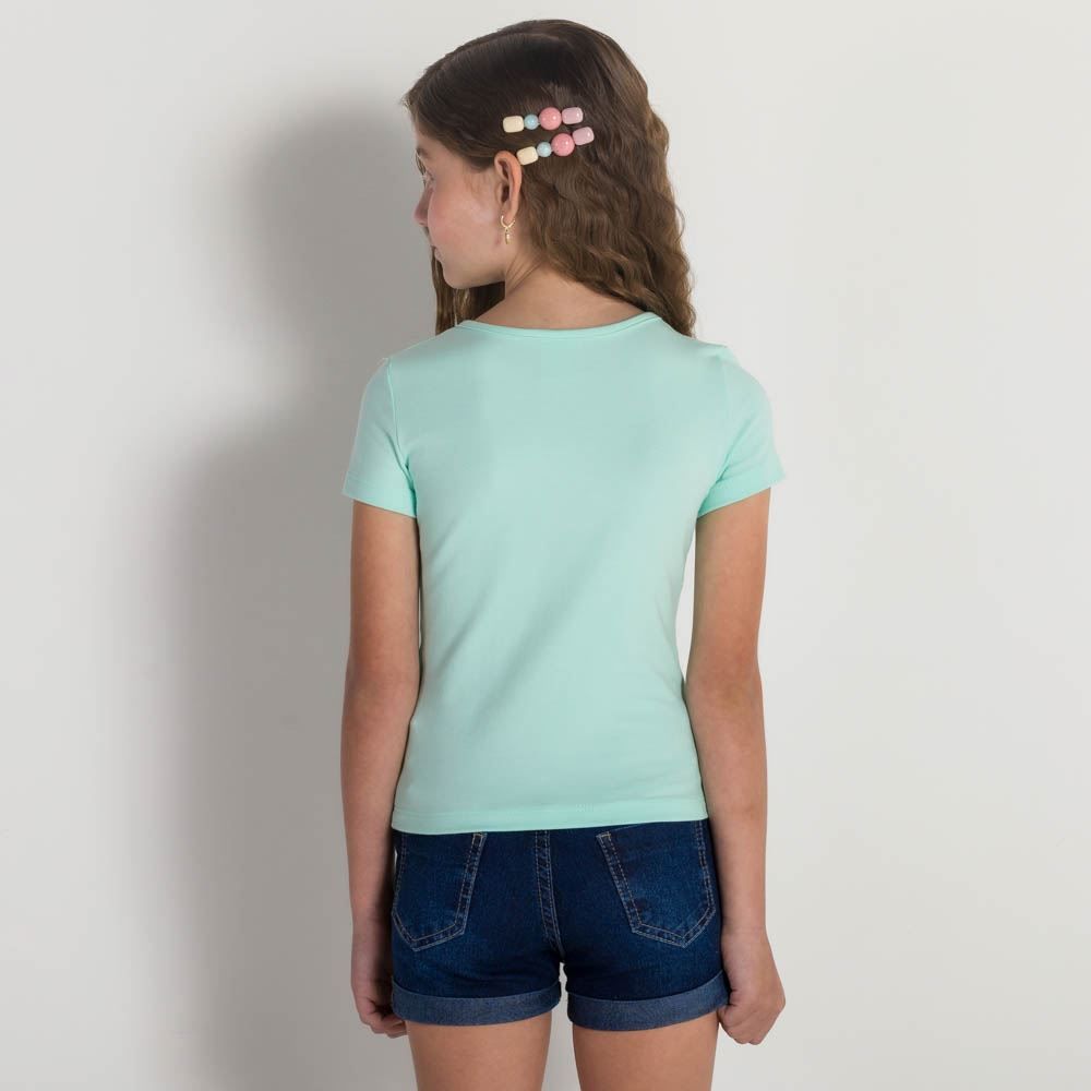 Blusa 4 a 10 anos Básica Cotton Leve Marmelada