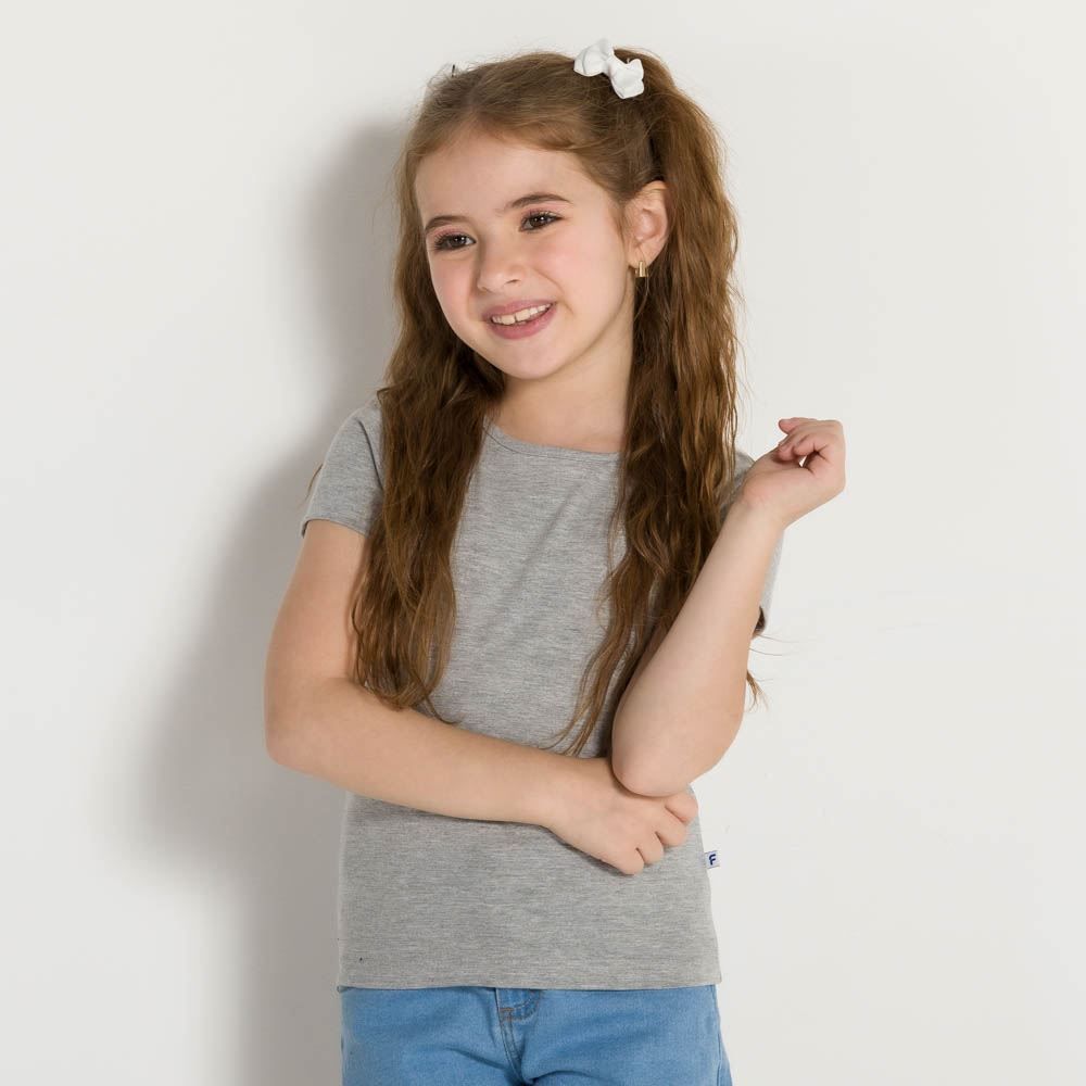Blusa 4 a 10 anos M/Malha Básico Fakini
