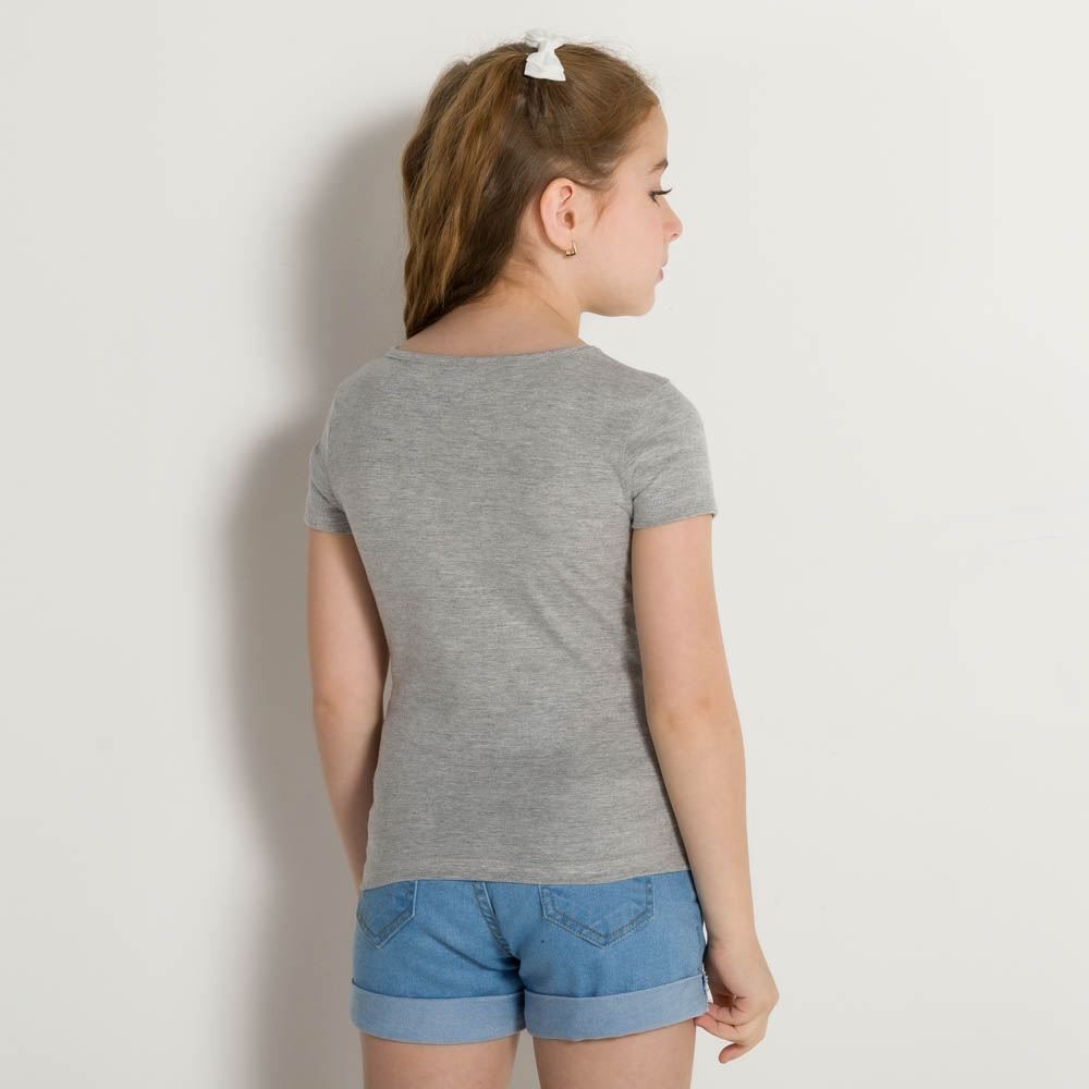 Blusa 4 a 10 anos M/Malha Básico Fakini