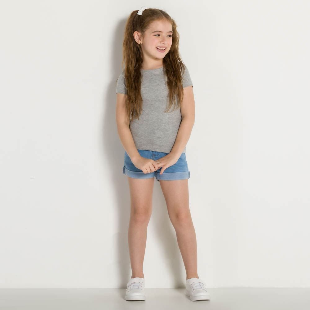 Blusa 4 a 10 anos M/Malha Básico Fakini