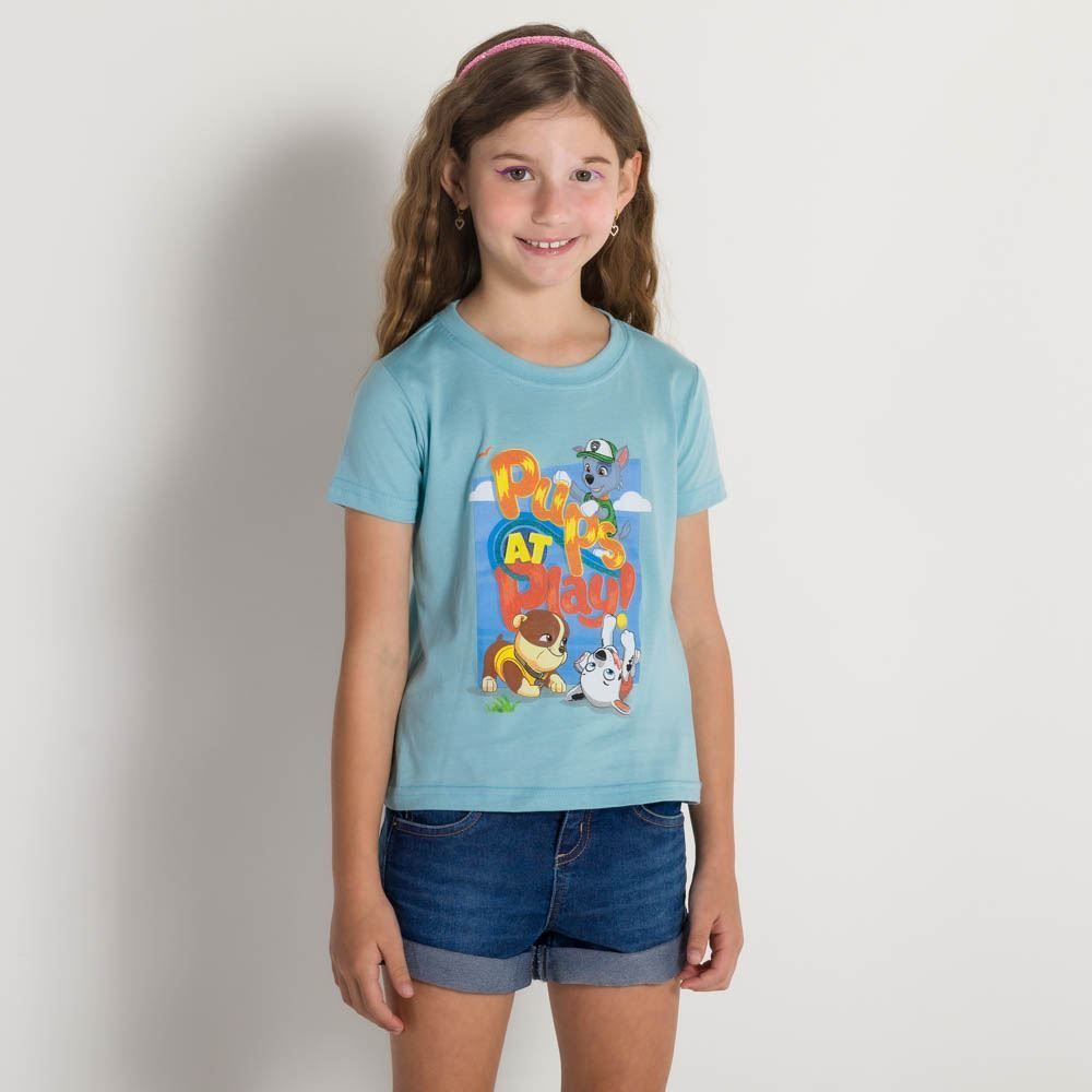 Blusa 4 a 10 anos Malha Patrulha Canina Pups At Play BandUP