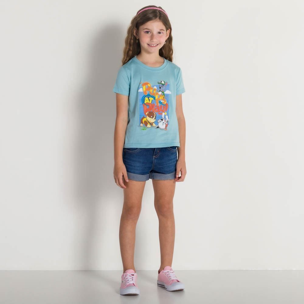 Blusa 4 a 10 anos Malha Patrulha Canina Pups At Play BandUP